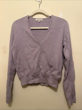 Madewell Lilac Crossover V-Neck Sweater